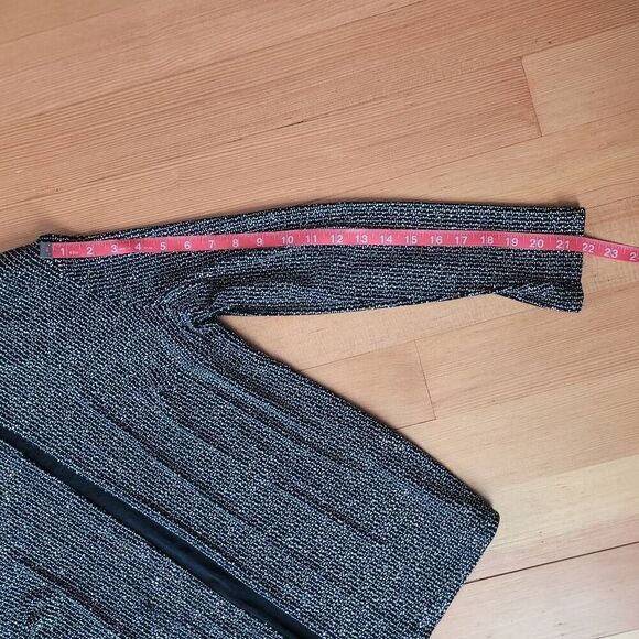 Vintage all over sparkle black cardigan open front faux diamond closure - Picture 8 of 9